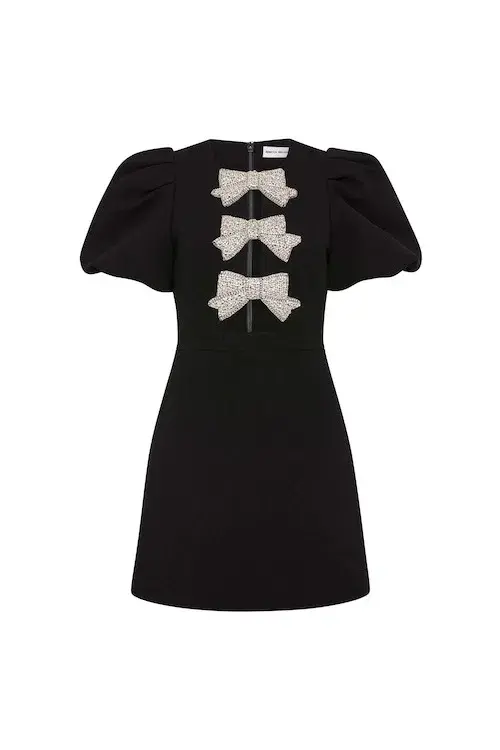 Rebecca Vallance Juliana Puff Sleeve Mini Dress Black Size 12 for rent on The Volte - main image