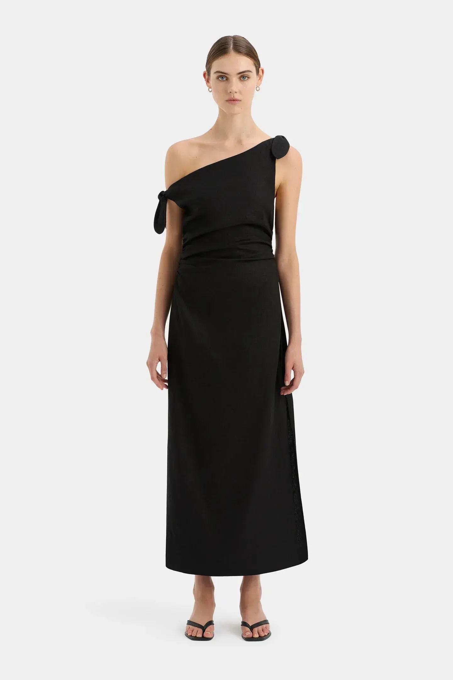 Sir the Label Bettina Off Shoulder Midi Dress Black Size 3 / AU 12 - Image 1