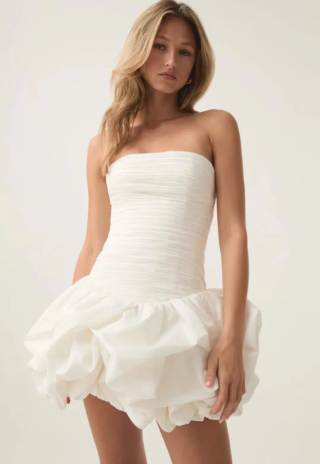Aje Violette Bubble Hem Mini Dress Ivory Size 8 - Image 2