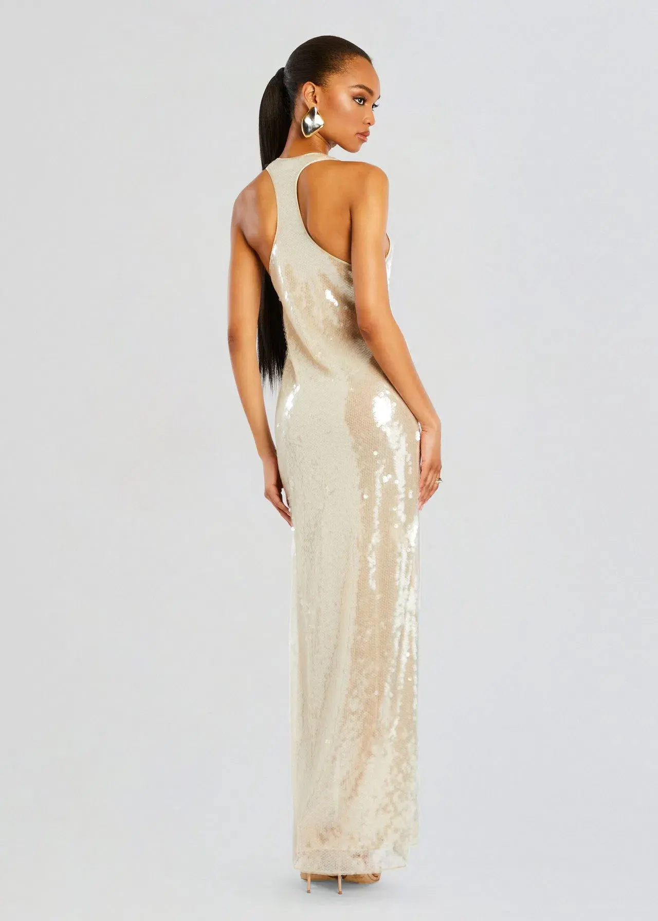 Retrofete Bella Sequin Dress Cream Size XS / AU 6 - Image 8