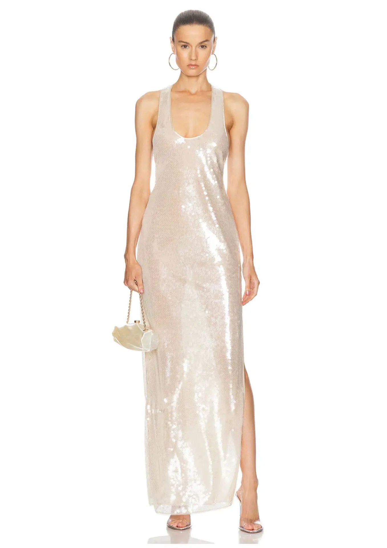 Retrofete Bella Sequin Dress Cream Size XS / AU 6 - Image 1