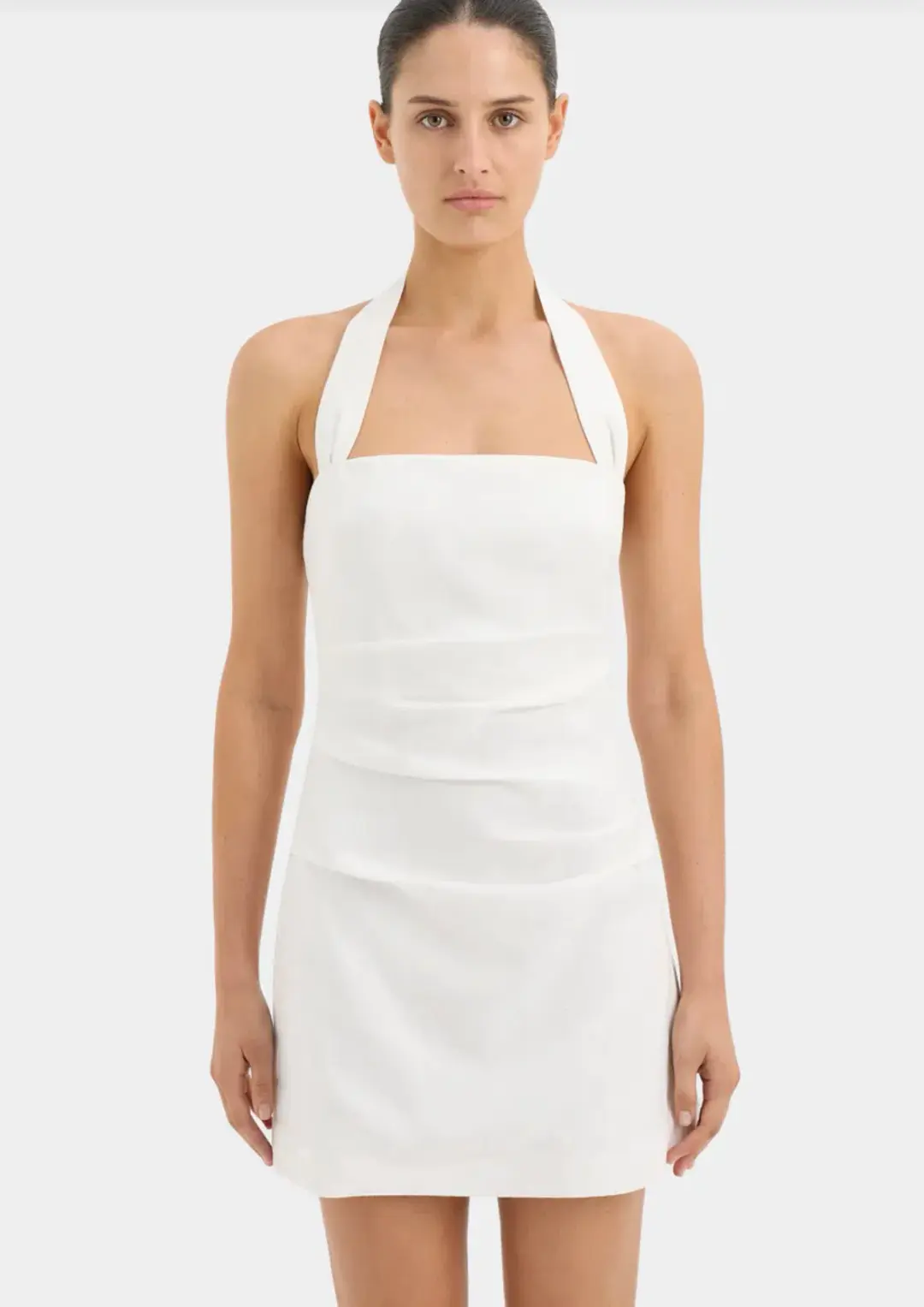 Sir the Label Noemi Halter Mini Dress Ivory Size 0 / AU 6 for rent on The Volte - main image