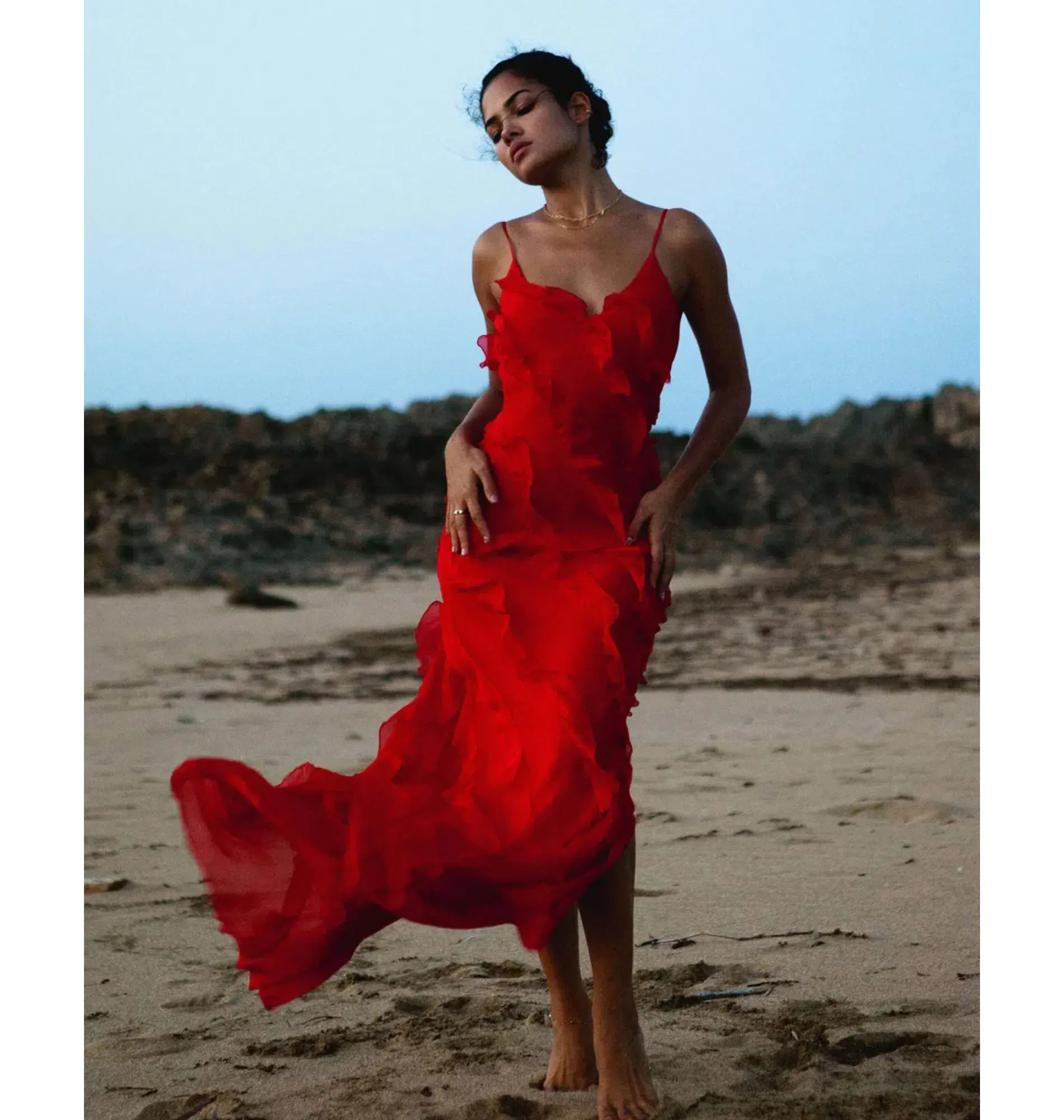 Rat & Boa Cecelia Ruffle Maxi Dress Red Size M / AU 10 - Image 3
