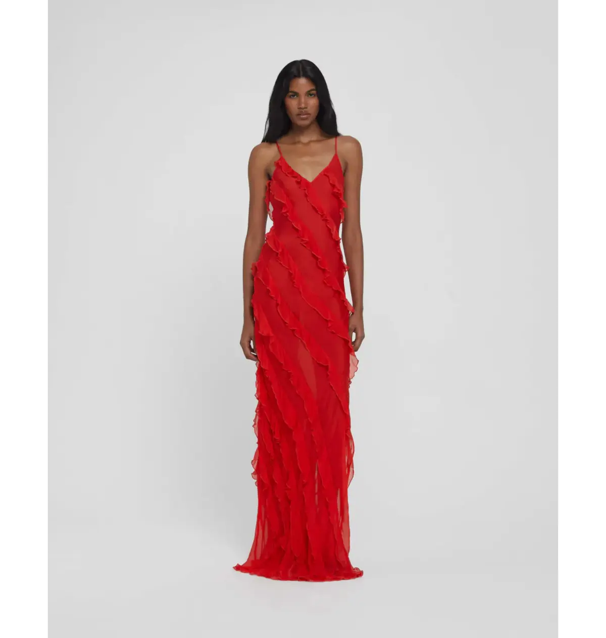 Rat & Boa Cecelia Ruffle Maxi Dress Red Size M / AU 10 - Image 1