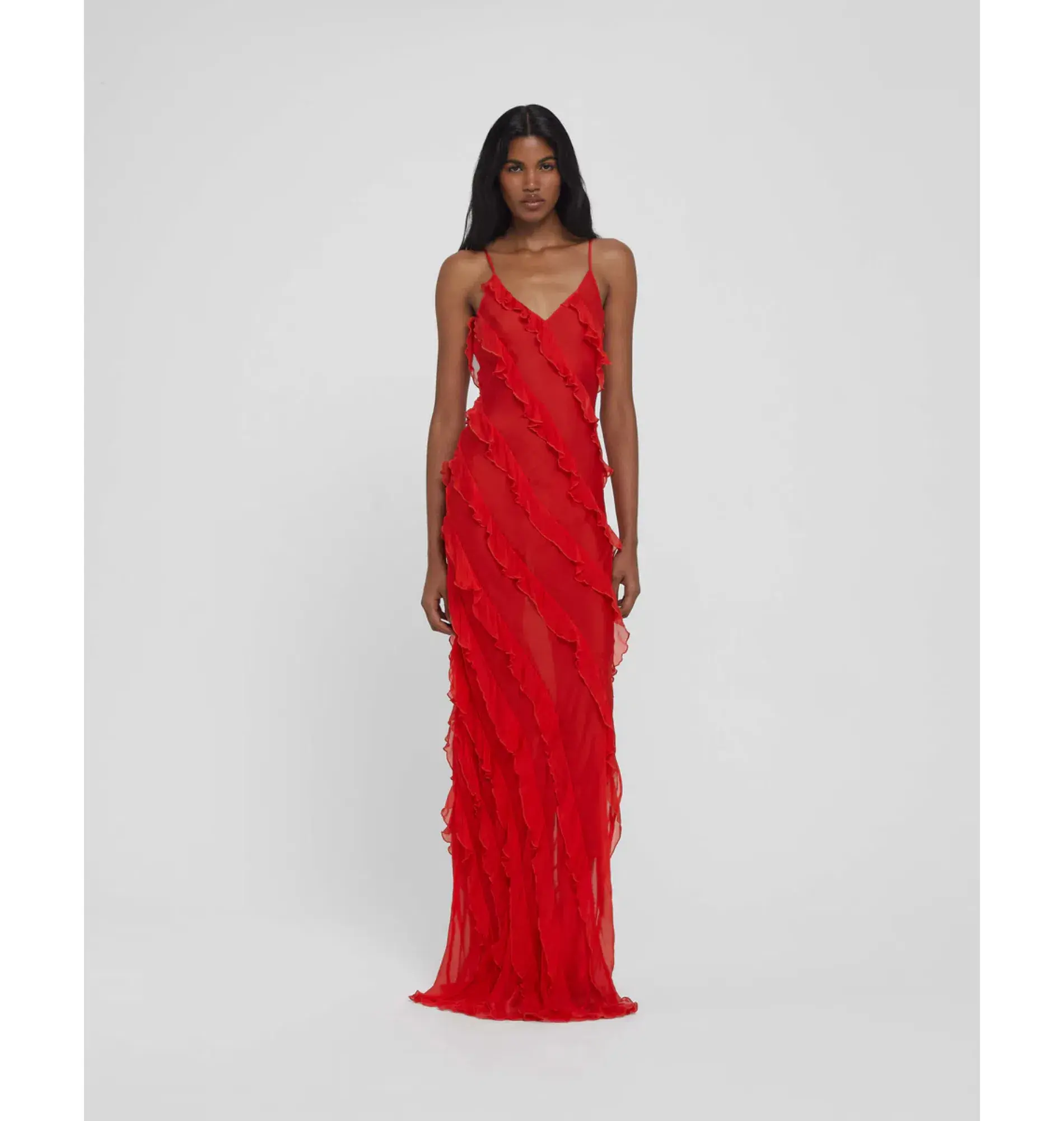 Rat & Boa Cecelia Ruffle Maxi Dress Red Size M / AU 10 - Image 1