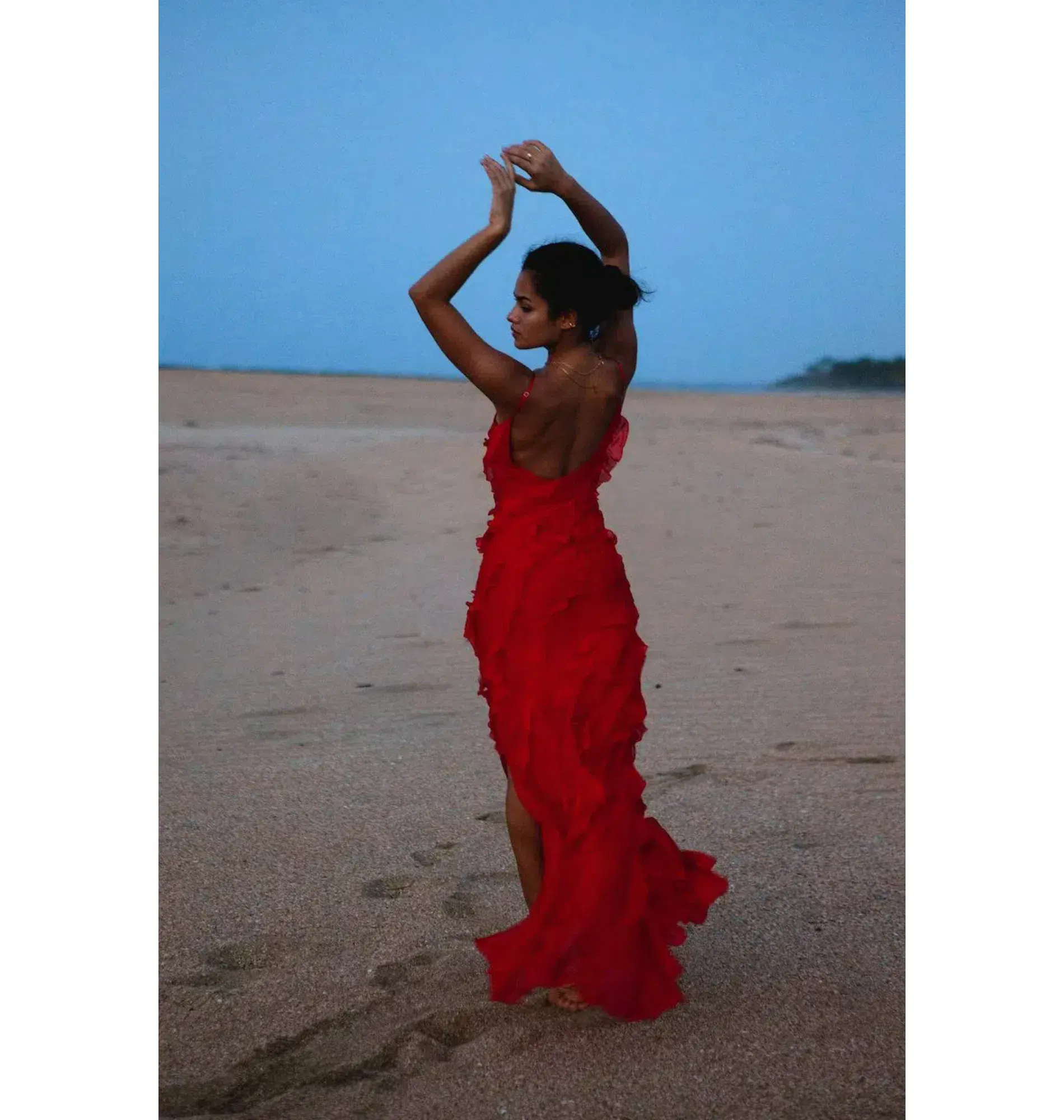 Rat & Boa Cecelia Ruffle Maxi Dress Red Size M / AU 10 - Image 5
