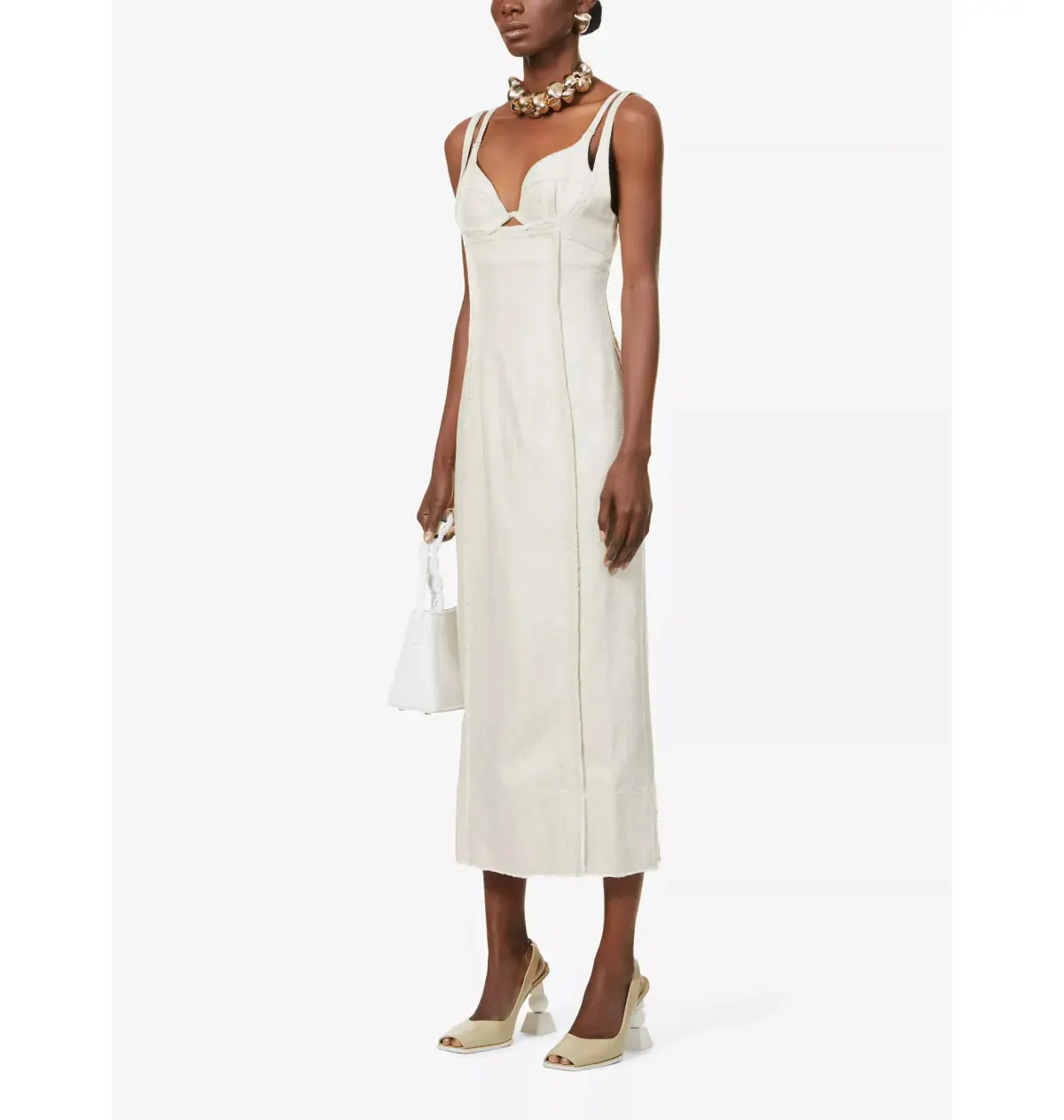 Jacquemus La Robe Valerie Dress Beige Size AU 6  - Image 2