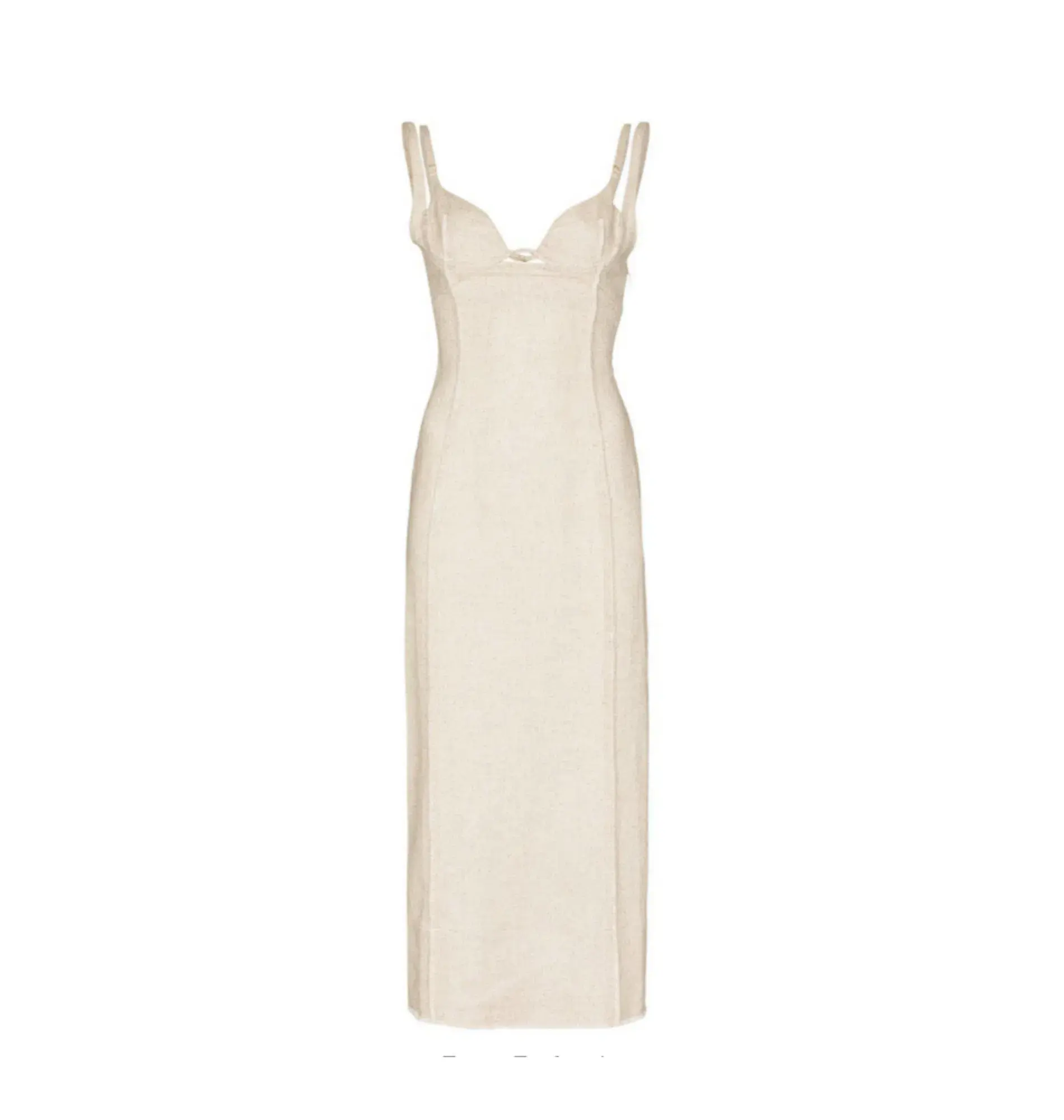 Jacquemus La Robe Valerie Dress Beige Size AU 6  - Image 5