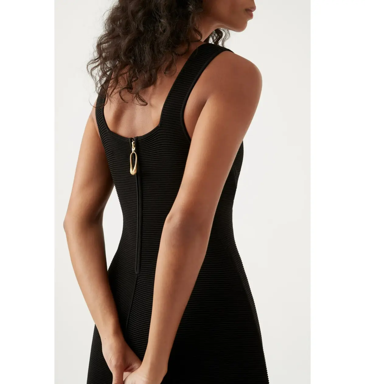 Aje Sylvette Knit Midi Dress Black Size AU 6 - Image 2