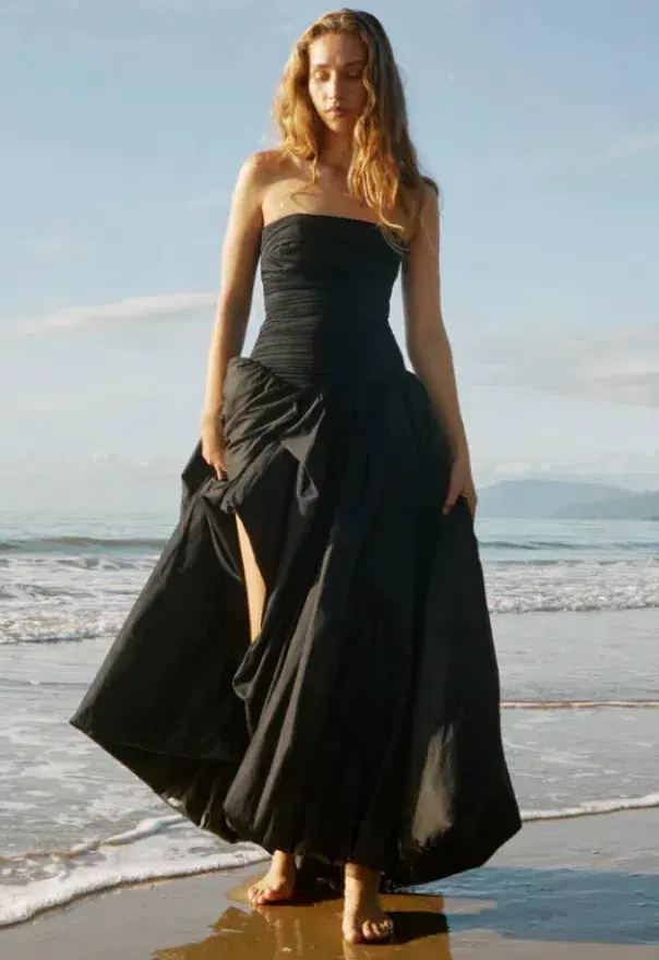 Aje Violette Bubble Hem Maxi Dress Black Size AU 10 - Image 4