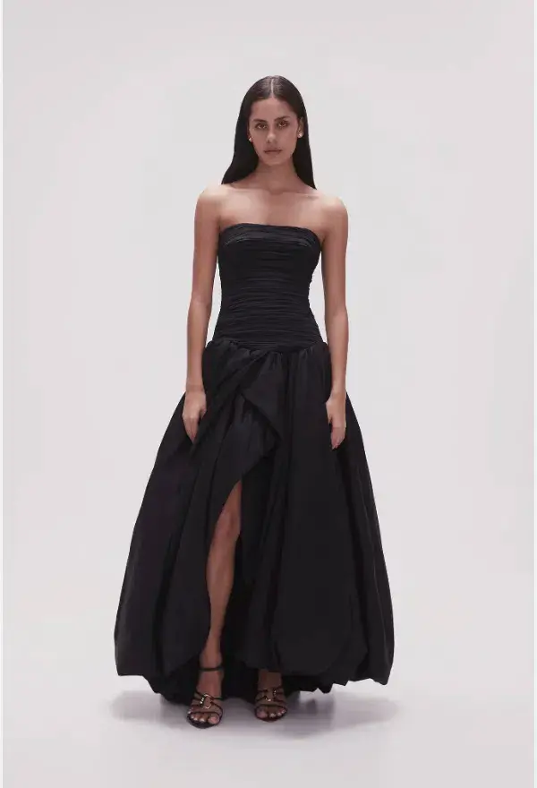 Aje Violette Bubble Hem Maxi Dress Black Size AU 10 - Image 1