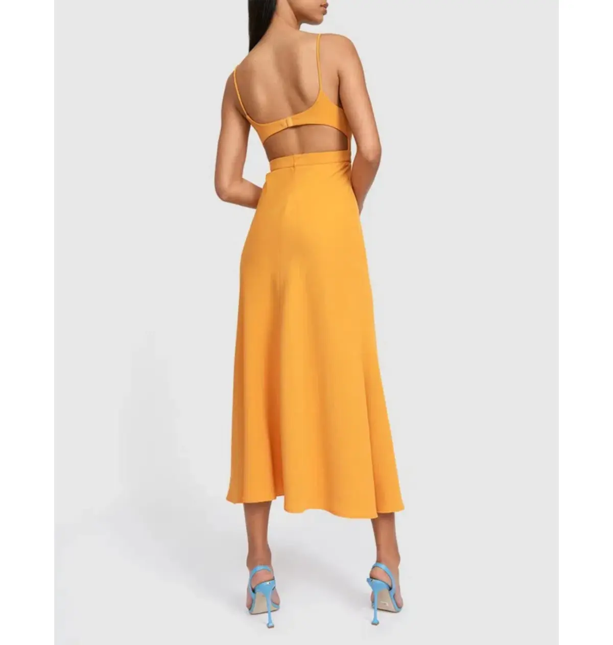 By Johnny Callia Wire Midi Dress In Apricot Orange Size AU 12 - Image 8