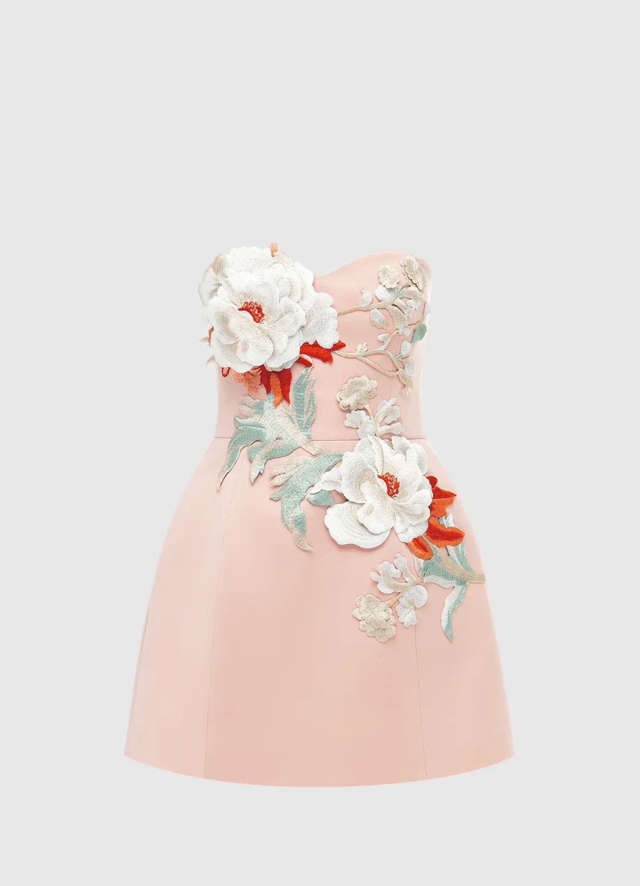 Leo Lin Rosario Appliqué Bustier Mini Dress Peony Print Size AU 6 - Image 1