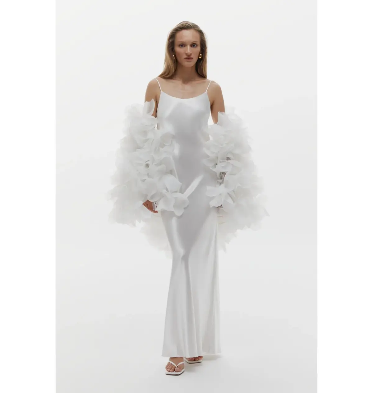 Selezza Lucia Flower Bomber In White Size S / AU 8 - Image 1