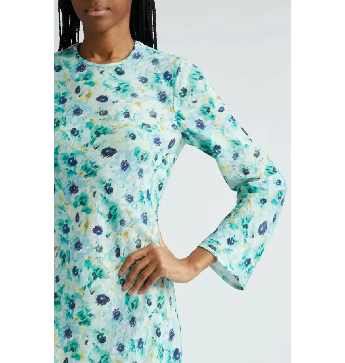 Zimmermann Lightburst Bias Long Dress in Aqua Floral Size 1 / AU 10 - Image 2
