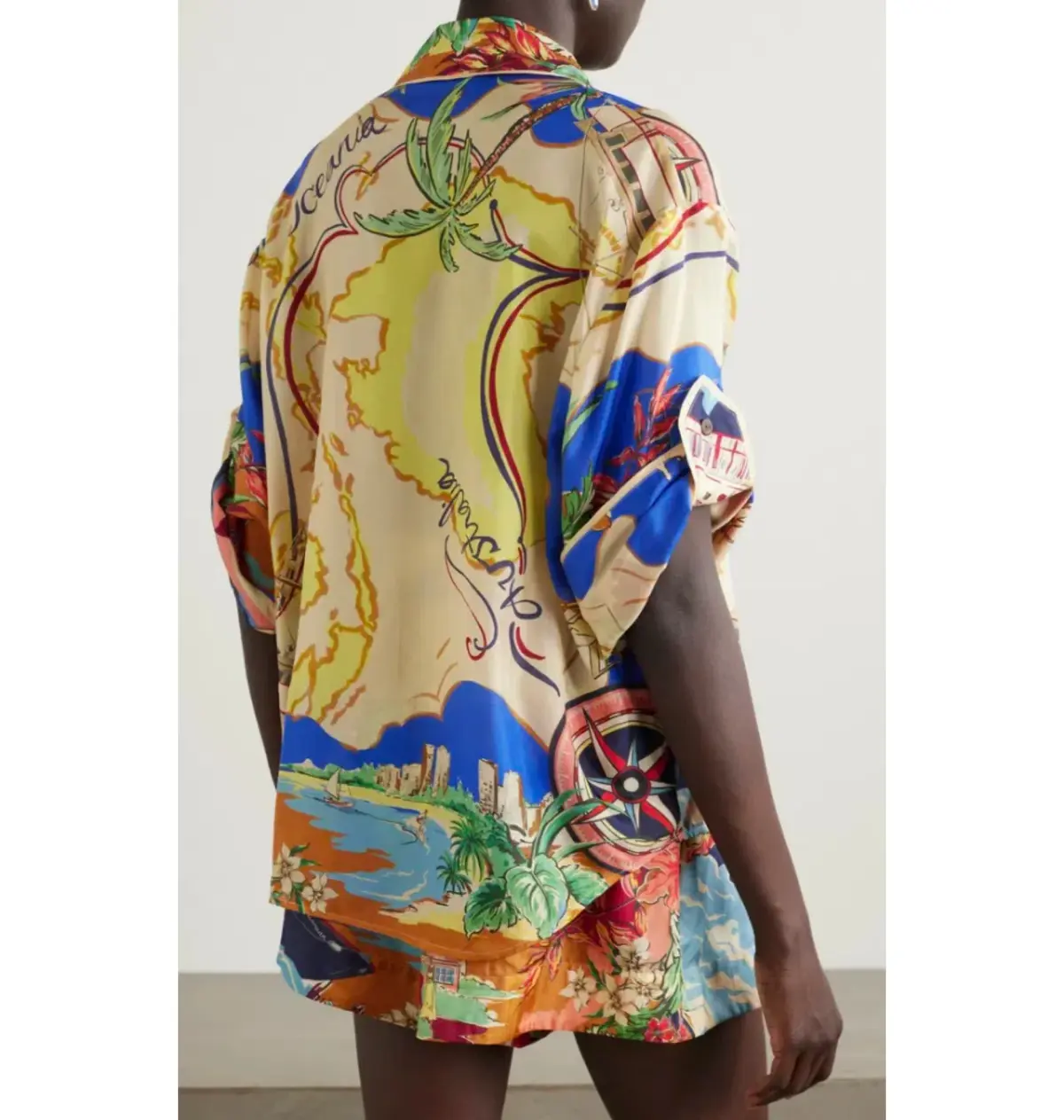 Zimmermann Alight Short Sleeve Shirt and Draw Waist Short Nautical Map Size 1 / AU 10 - Image 3