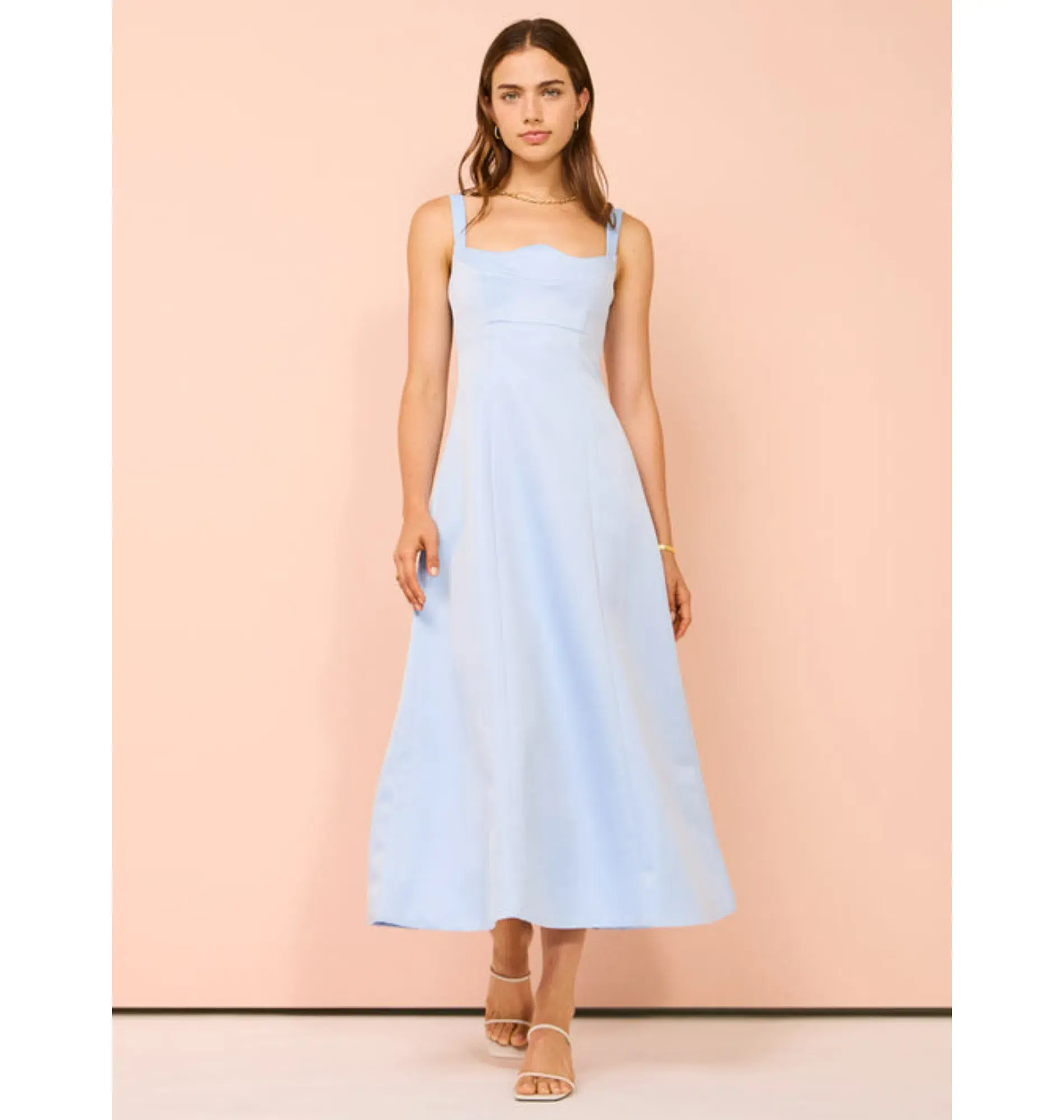 Leo Lin Odette Midi Dress In Sky Blue Size AU 12 - Image 1