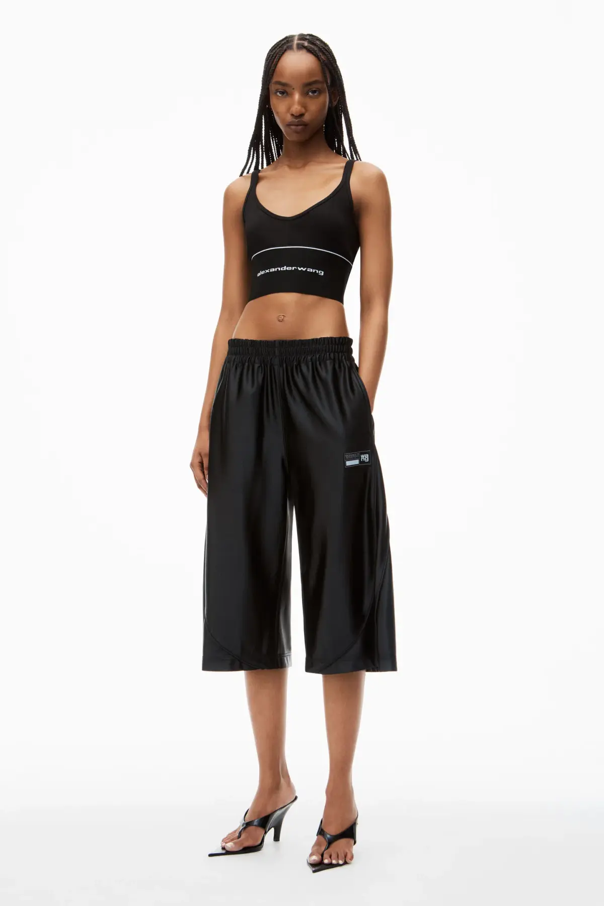 Alexander Wang Logo Elastic Bra in Black Ribbed Jersey Size S / AU 8 - Image 1
