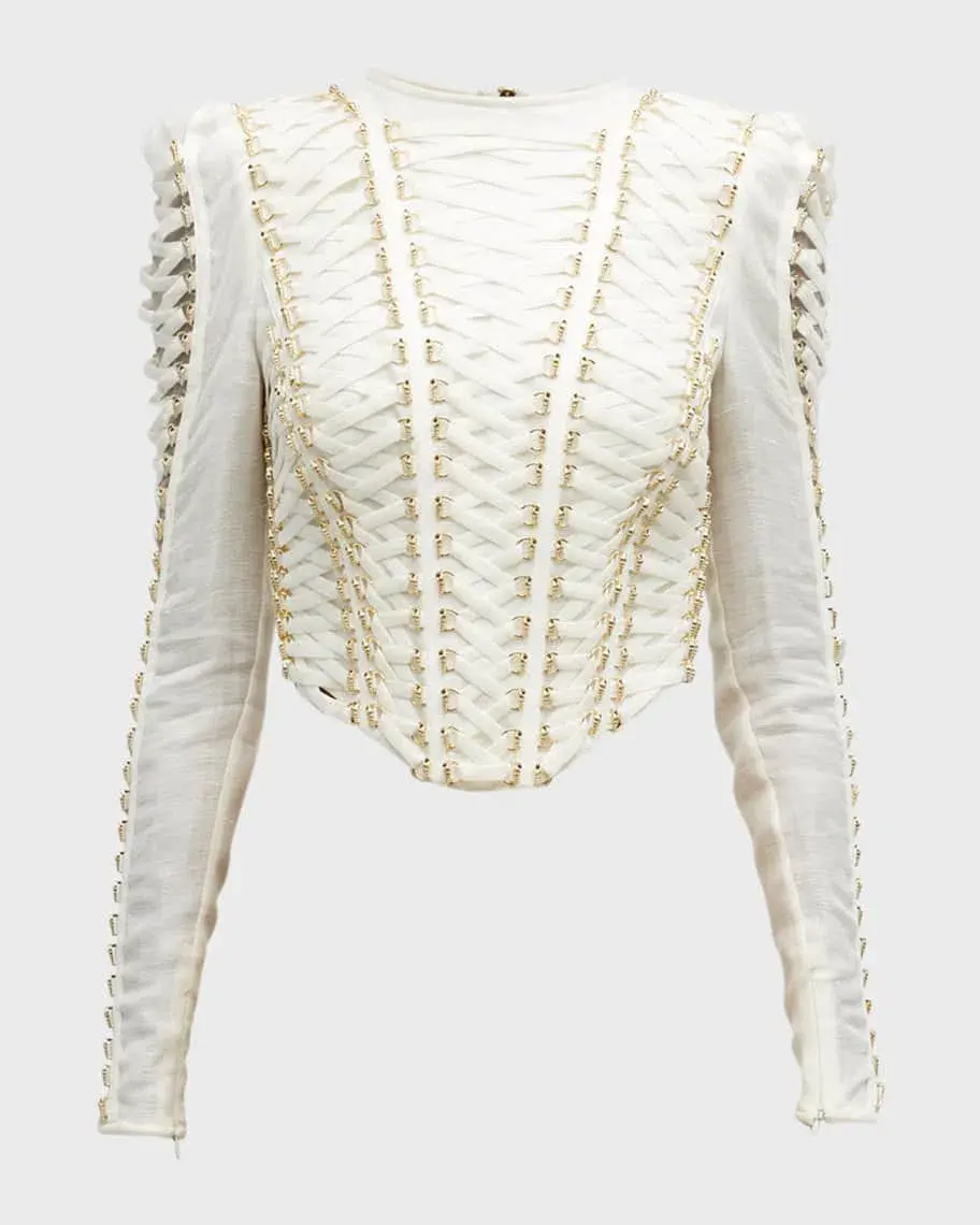 Zimmermann Coaster Cropped Bodice Ivory Size 0 / AU 8 - Image 6