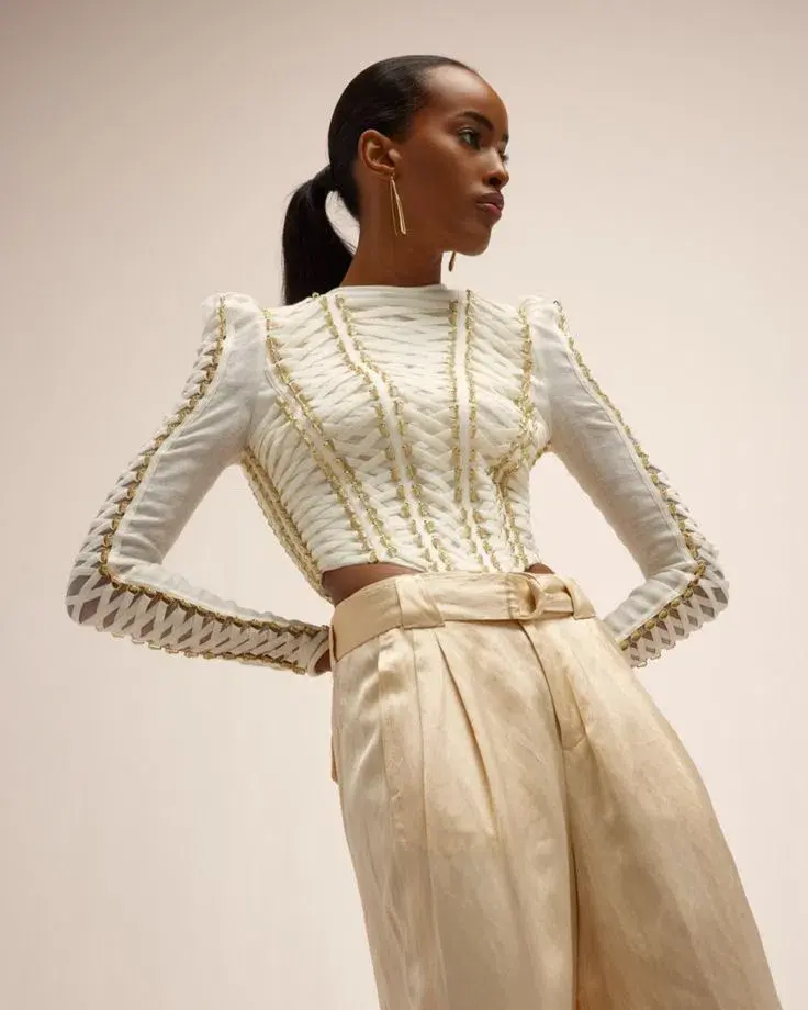 Zimmermann Coaster Cropped Bodice Ivory Size 0 / AU 8 - Image 5