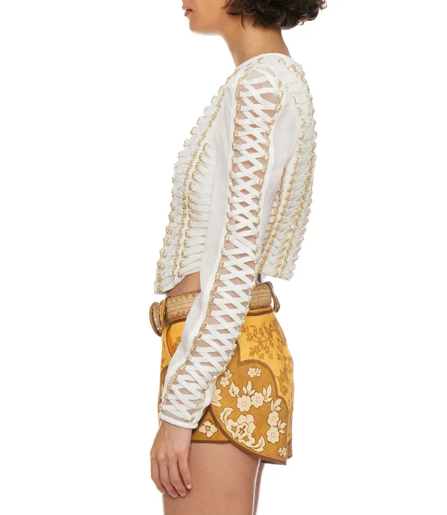 Zimmermann Coaster Cropped Bodice Ivory Size 0 / AU 8 - Image 4