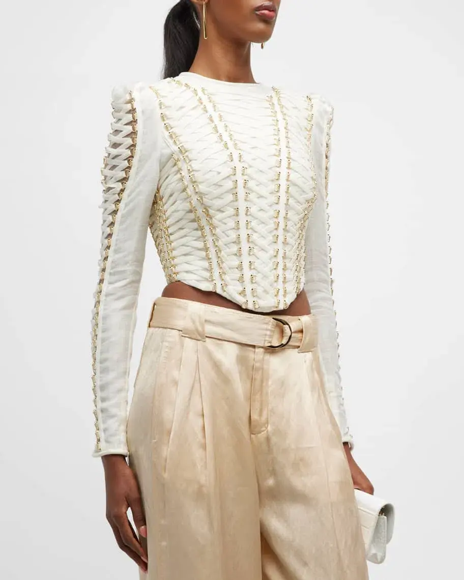 Zimmermann Coaster Cropped Bodice Ivory Size 0 / AU 8 - Image 2