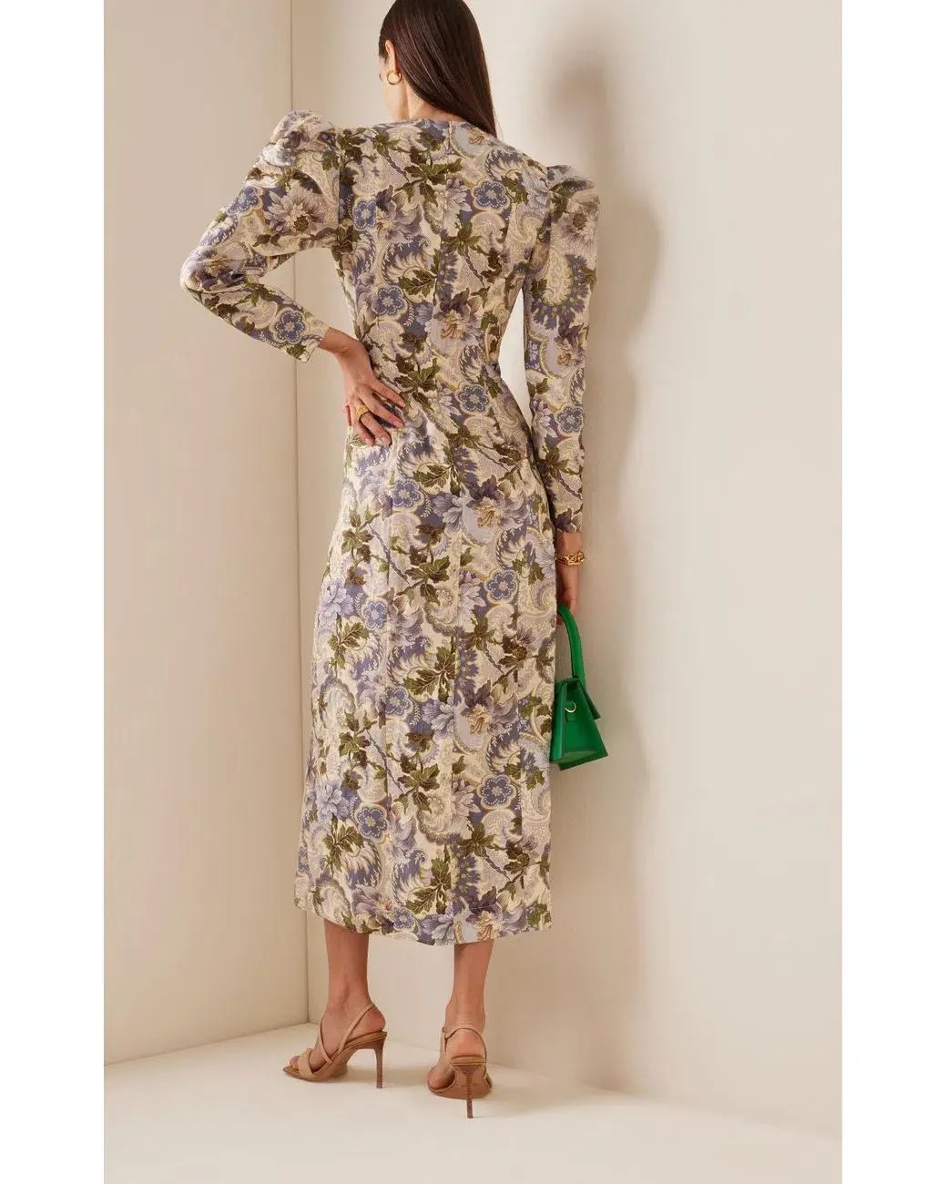 Alemais Phillipa Puff Sleeve Midi Dress Floral Size AU 6 - Image 3
