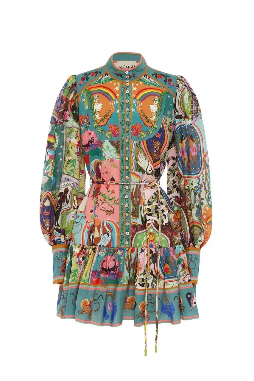 Alemais Evergreen Mini Dress Multi Size AU 10 for rent on The Volte - main image