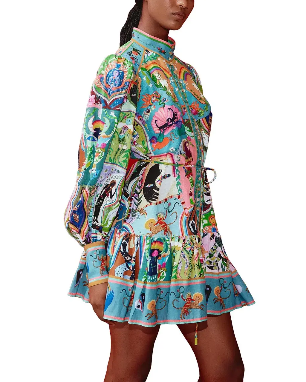 Alemais Evergreen Mini Dress Multi Size AU 10 - Image 7