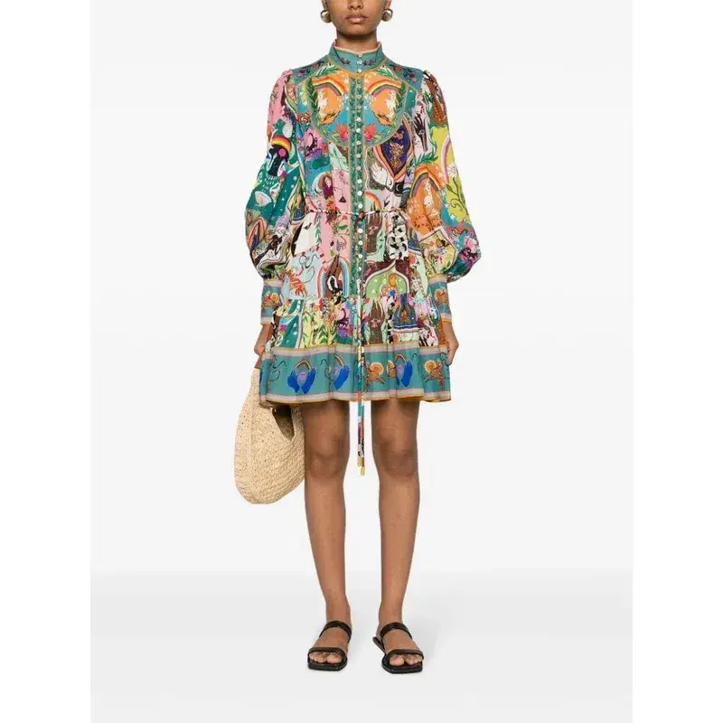 Alemais Evergreen Mini Dress Multi Size AU 10 - Image 1