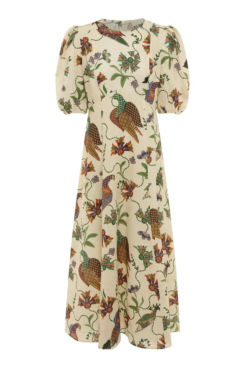 Alemais Birdie Midi Dress Print Size AU 10  - Image 13