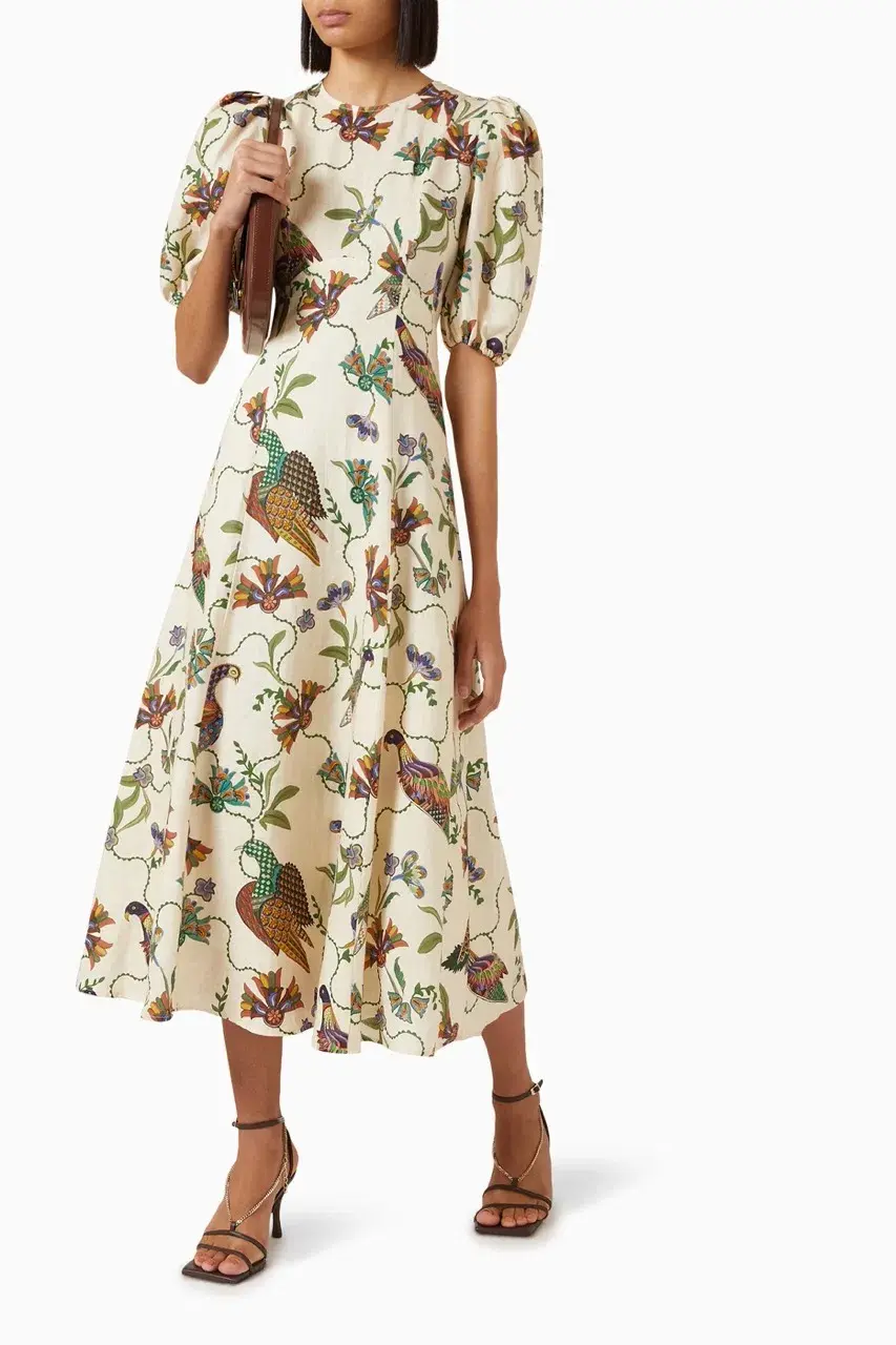 Alemais Birdie Midi Dress Print Size AU 10  - Image 8