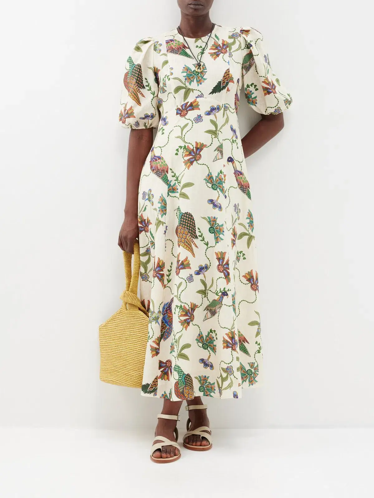 Alemais Birdie Midi Dress Print Size AU 10  - Image 2
