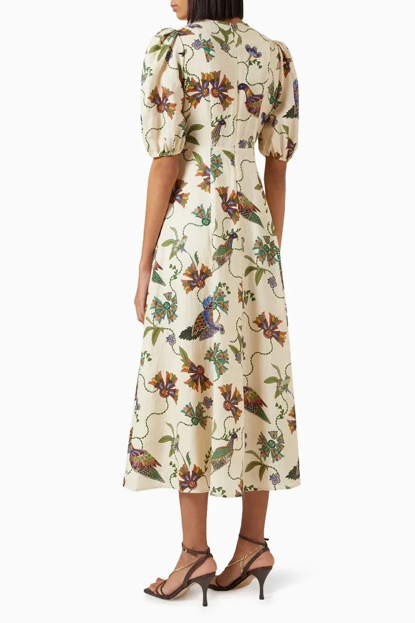 Alemais Birdie Midi Dress Print Size AU 10  - Image 7