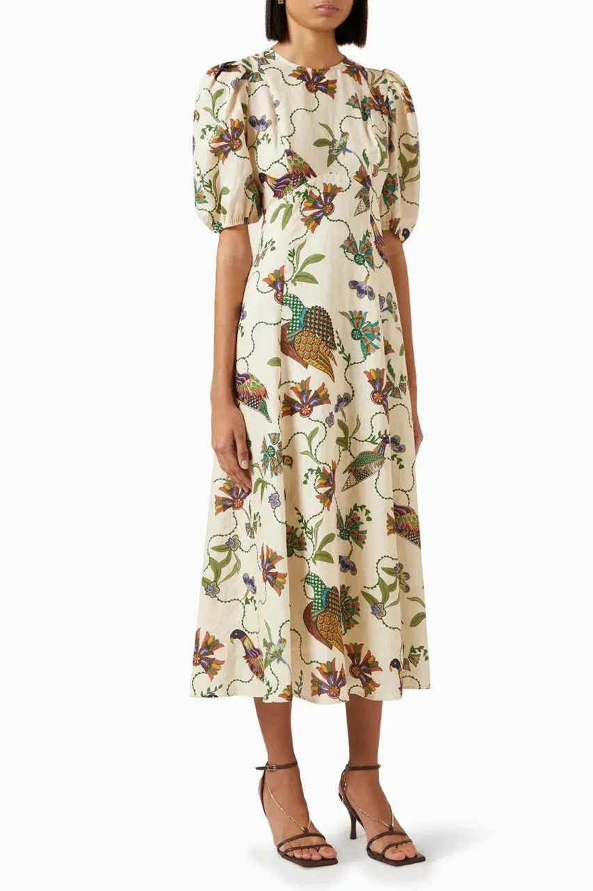 Alemais Birdie Midi Dress Print Size AU 10  - Image 6