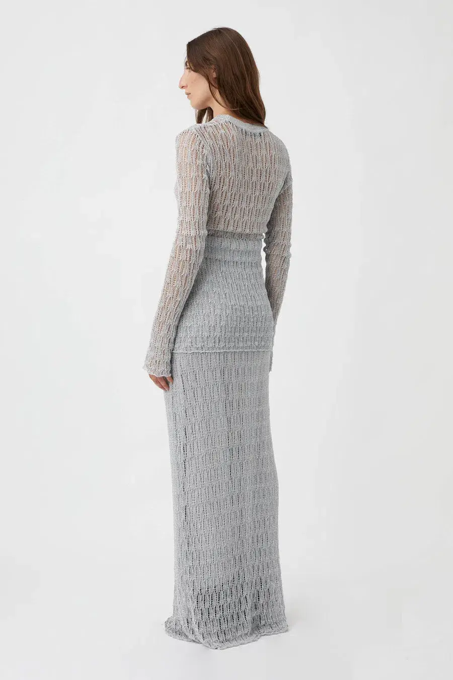 Camilla and Marc Jacque Knit Top and Skirt Set Silver Size L / AU 12 - Image 3