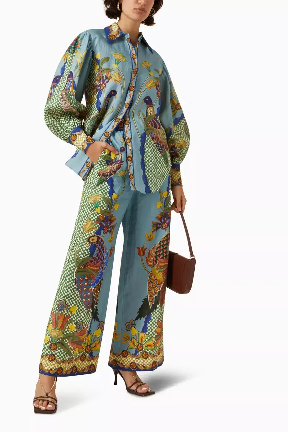 Alemais Gilly Shirt & Pant Set Misty Blue Size AU 10  - Image 1