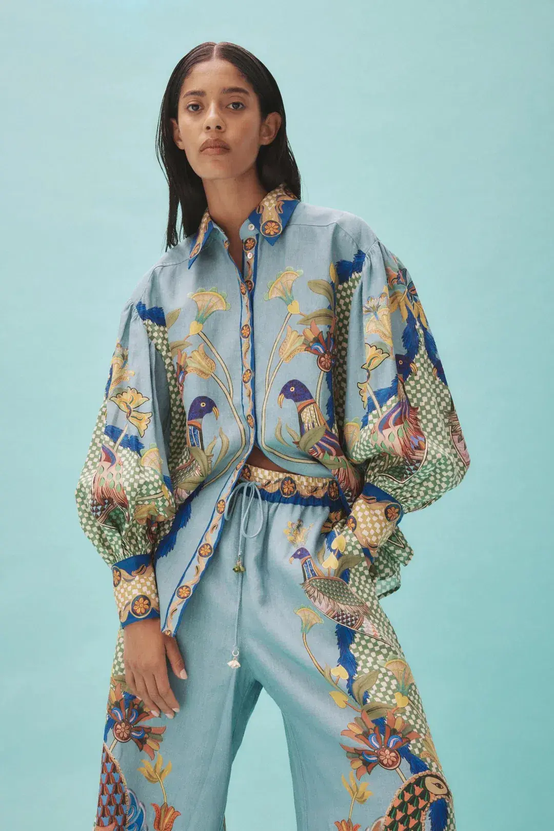 Alemais Gilly Shirt & Pant Set Misty Blue Size AU 10  - Image 17