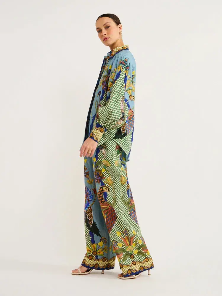 Alemais Gilly Shirt & Pant Set Misty Blue Size AU 10  - Image 13