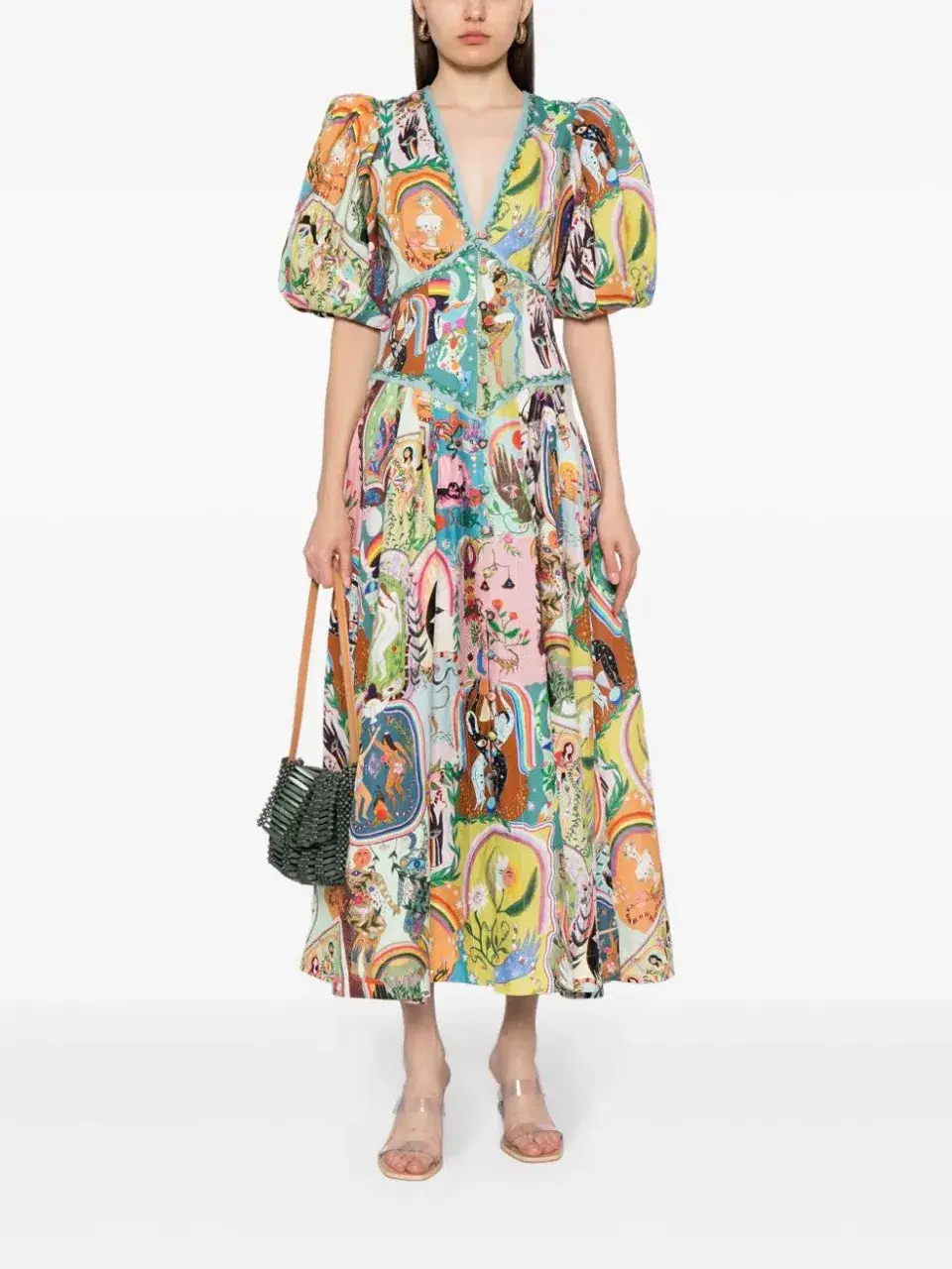 Alemais Evergreen Midi Dress Multi Size 8 - Image 1