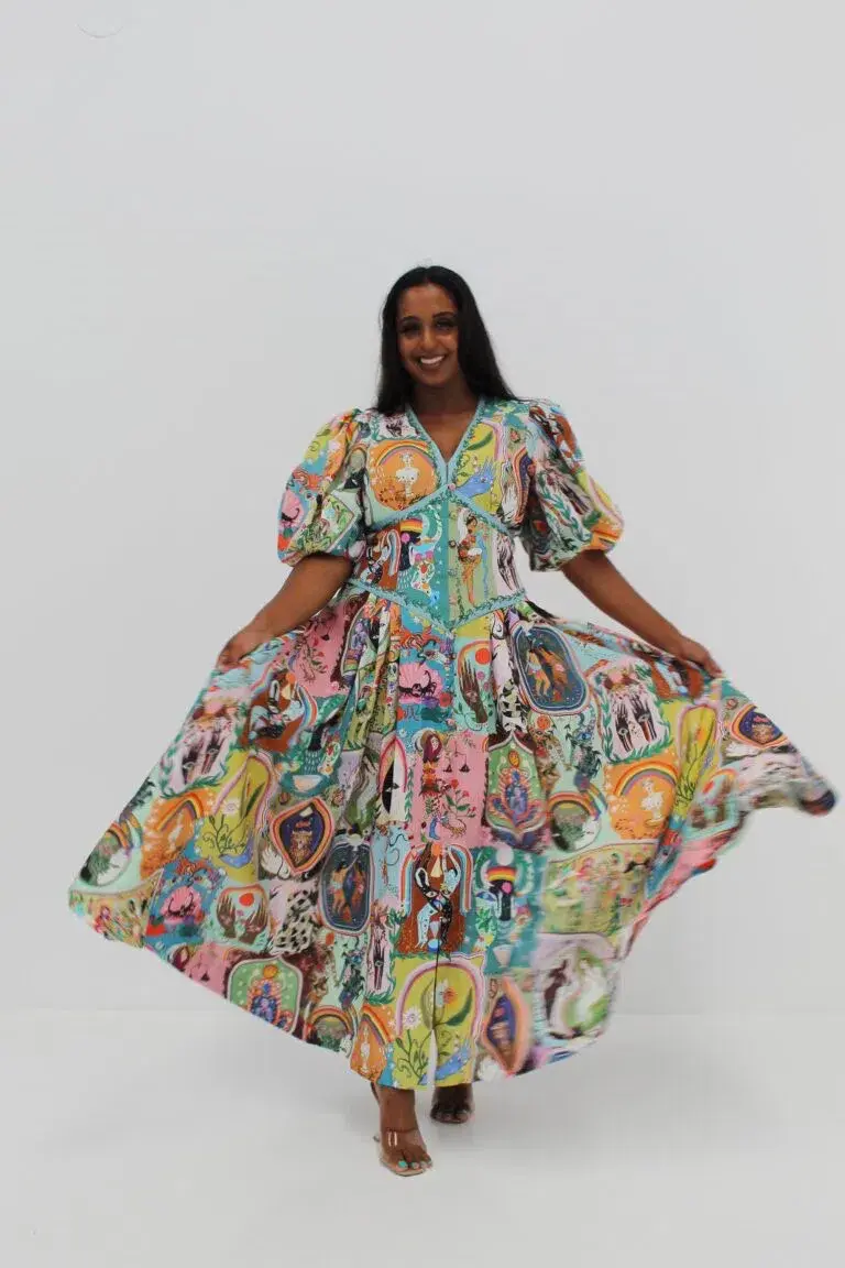 Alemais Evergreen Midi Dress Multi Size 8 - Image 23