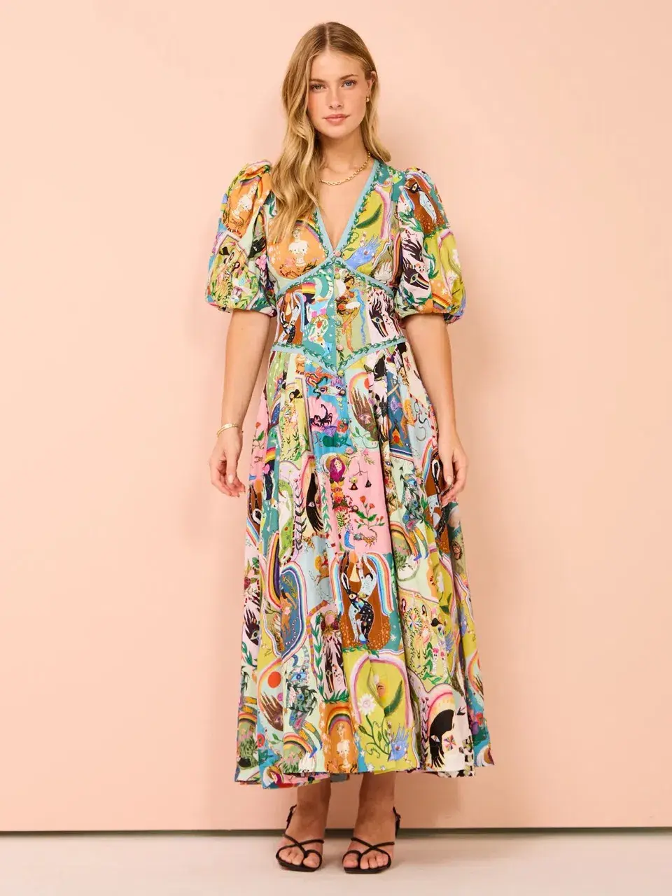 Alemais Evergreen Midi Dress Multi Size 8 for rent on The Volte - main image