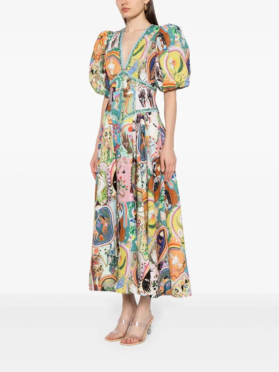 Alemais Evergreen Midi Dress Multi Size 8 - Image 7