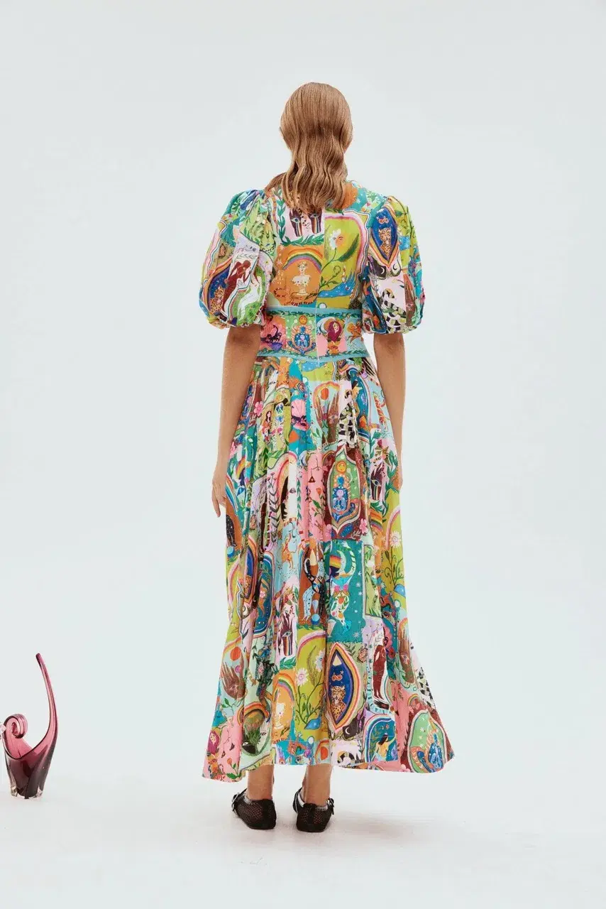 Alemais Evergreen Midi Dress Multi Size 8 for rent on The Volte - main image