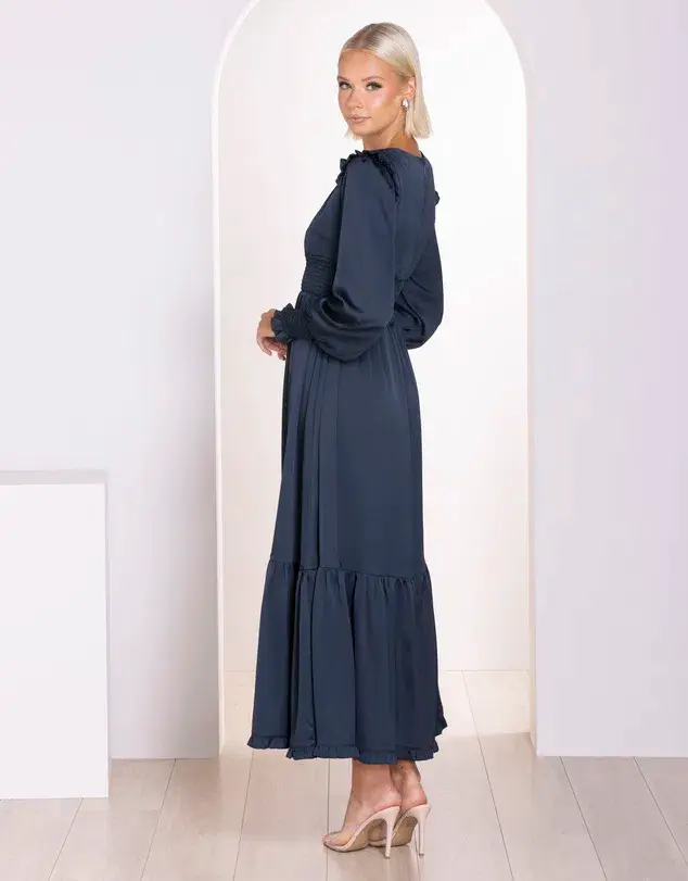 Pilgrim Jay Long Sleeve Maxi Dress Steel Size 8  - Image 2