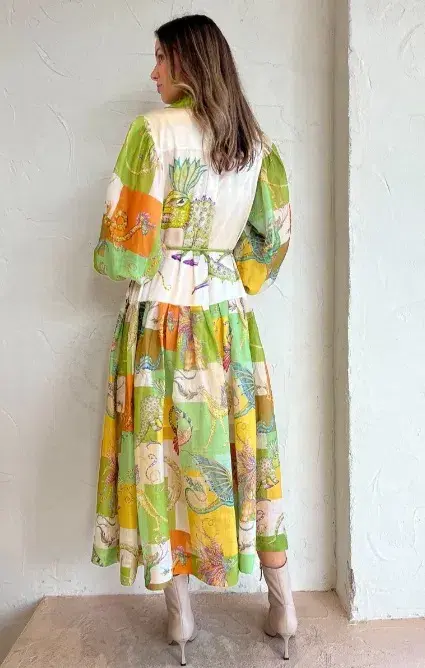 Alemais Jerome Silk Shirtdress Multi Size AU 10 for rent on The Volte - main image
