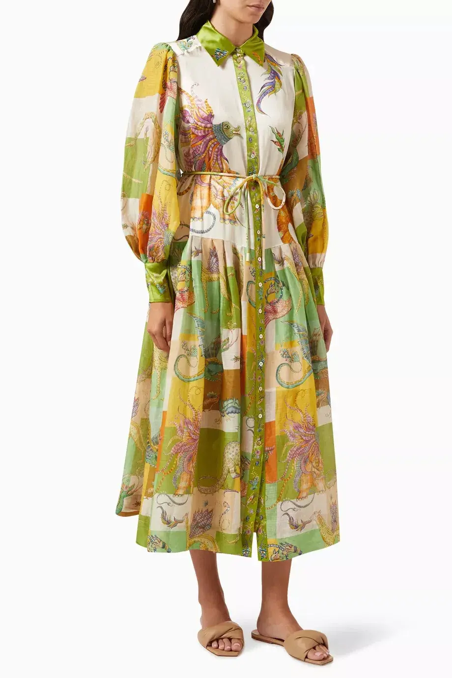 Alemais Jerome Silk Shirtdress Multi Size AU 10 for rent on The Volte - main image