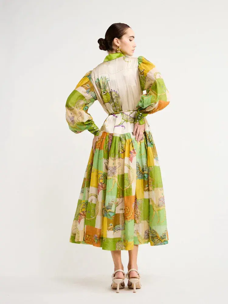 Alemais Jerome Silk Shirtdress Multi Size AU 10 for rent on The Volte - main image