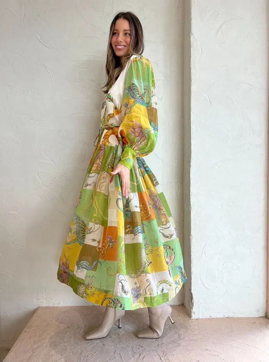 Alemais Jerome Silk Shirtdress Multi Size AU 10 for rent on The Volte - main image