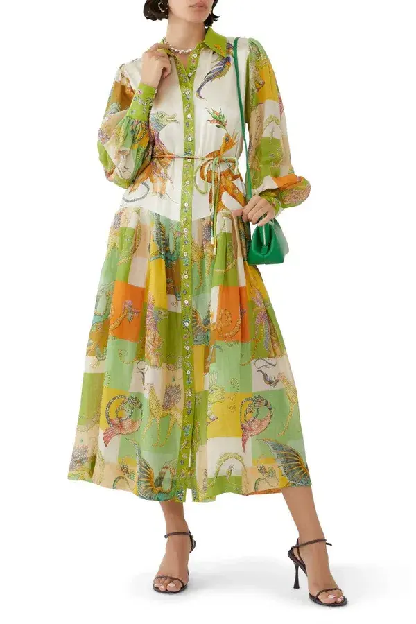 Alemais Jerome Silk Shirtdress Multi Size AU 10 - Image 1
